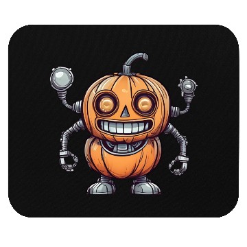 Discover Halloween Pumpkin Robot Mouse Pads