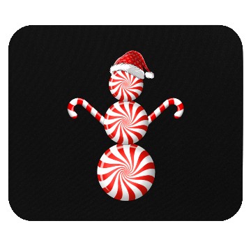 Discover Funny Christmas Mouse Pads Peppermint Candy Snowman