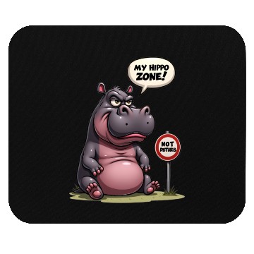 Discover Grumpy? No, Just in My Hippo Zone! Mouse Pads