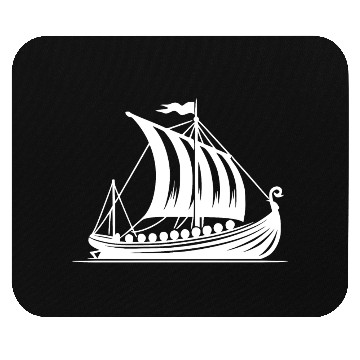 Discover Dragon Boat With Sail Viking Style Design Mouse Pads