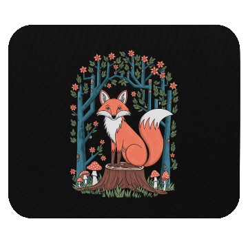 Discover Cottagecore Fox in enchanting Forest Mouse Pads