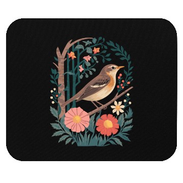 Discover Cottagecore Bird and Floral Harmony Mouse Pads