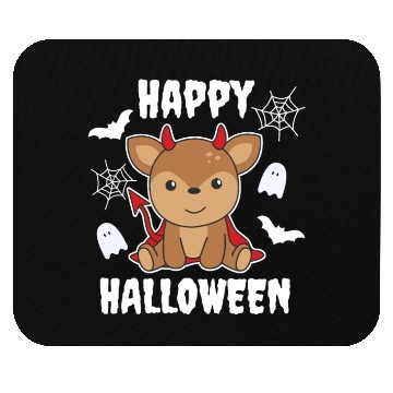 Discover Deer Happy Halloween Cute Devil Witch Costume Mouse Pads