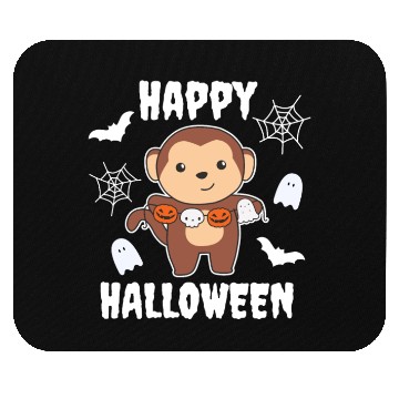 Discover Monkey Happy Halloween Pumpkin Bat Costume Mouse Pads