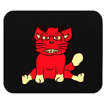 Discover Demon Monster Cat Halloween Fun Horror Devil Horns Mouse Pads