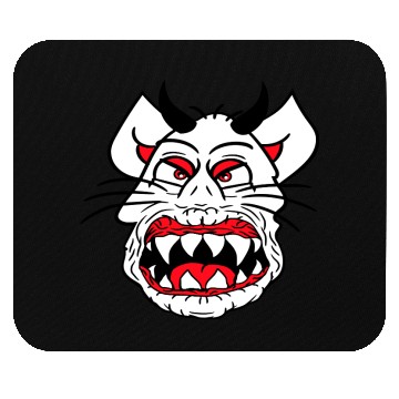 Discover Demon Monster Cat Halloween Fun Horror Devil Horns Mouse Pads