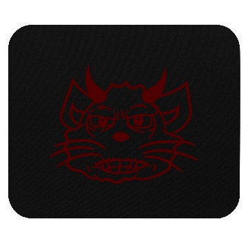 Discover Demon Monster Cat Halloween Fun Horror Devil Horns Mouse Pads