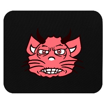 Discover Demon Monster Cat Halloween Fun Horror Devil Horns Mouse Pads