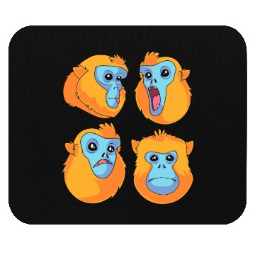 Discover Funny Monkey Faces Golden Snub Nosed Monkey Lover Mouse Pads