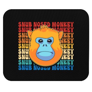 Discover Retro Golden Snub Nosed Monkey Cute Monkey Face Mouse Pads