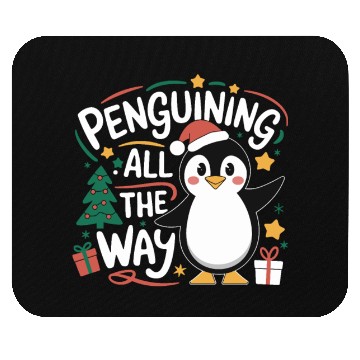 Discover Penguining All The Way Penguin Christmas Joyful Mouse Pads