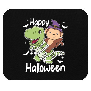 Discover Monkey Happy Halloween T-rex Mummy Costume Mouse Pads