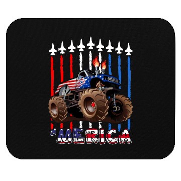 Discover Merica Monster Truck US Flag Mouse Pads