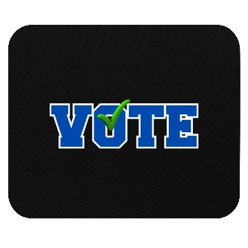 Discover Bold Blue "VOTE" with Green Checkmark Election Mouse Pads