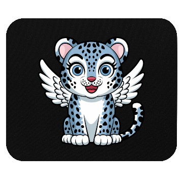 Discover Blue tiger cat with angel wings dreamlike Mouse Pads