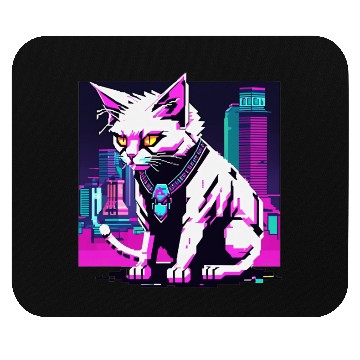 Discover Neon Cyberpunk Cat Mouse Pads