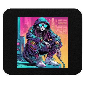 Discover Cyberpunk Rastafari Cat Mouse Pads