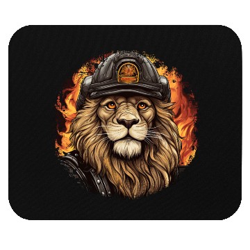 Discover Fireman lion Mouse Pads