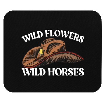 Discover Wild Flowers Wild Horses Cowboy Hat Women's Mouse Pads