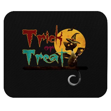 Discover Trick or Treat Black Cat Mouse Pads