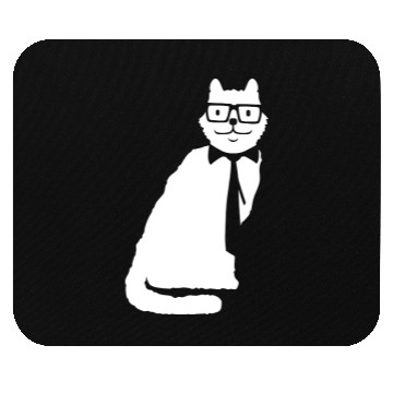 Discover Nerd Cat Horn-rimmed Glasses Geek Smart Kitten Fun Mouse Pads