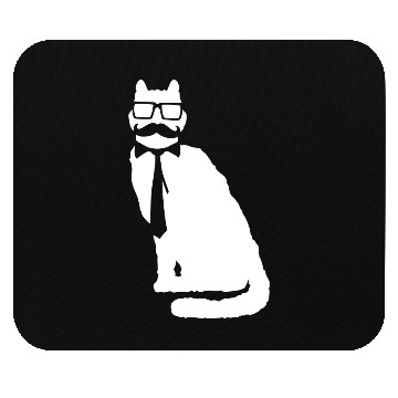 Discover Nerd Cat Horn-rimmed Glasses Geek Smart Kitten Fun Mouse Pads
