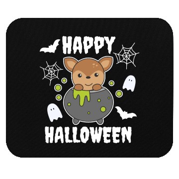 Discover Deer Happy Halloween Cauldron Bat Mouse Pads