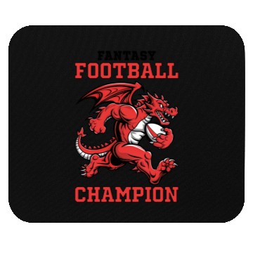 Discover Funny Fantasy Football Champion Dragon Running Mouse Pads