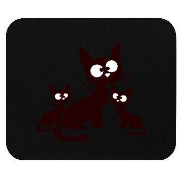 Discover Crazy Cats Family Mom Dad 2 Small Cute Kids Babies Mouse Pads