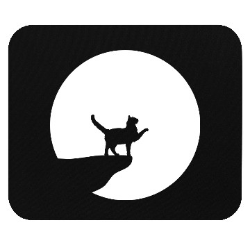Discover Cat Moon Cliff At Night Werewolf Round Howling Fun Mouse Pads