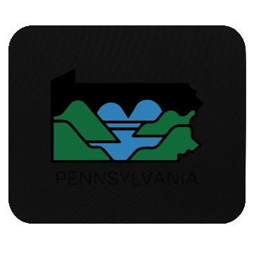 Discover Pennsylvania Outline with Heart Shaped River Map Mouse Pads