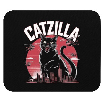 Discover Catzilla Attacks City Design Mouse Pads