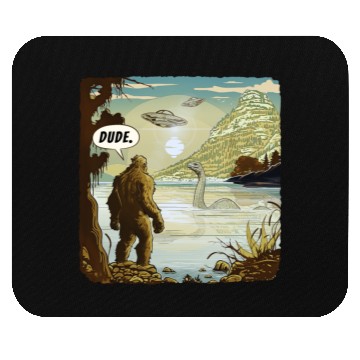 Discover Funny UFOs Bigfoot Sasquatch Introvert Loch Ness Mouse Pads