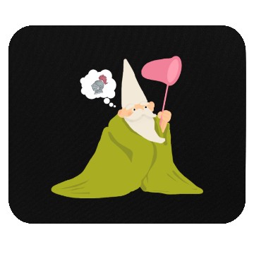 Discover Crawly Gnome Tiny Green Wizard, Funny Green Gnome Mouse Pads