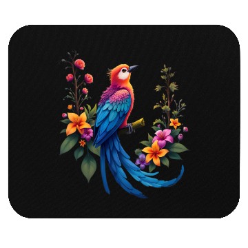 Discover Fantastical Bird Of Paradise Painting Mouse Pads