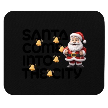 Discover Festive Santa with Jingle Bells Design Mouse Pads