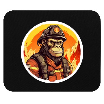 Discover Firewoman monkey / Firefighter Mouse Pads