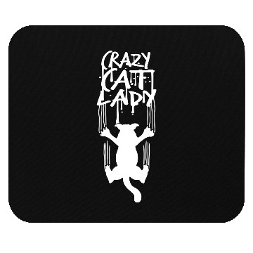 Discover Crazy Cat Lady Text Love Saying Quote Weird Woman Mouse Pads