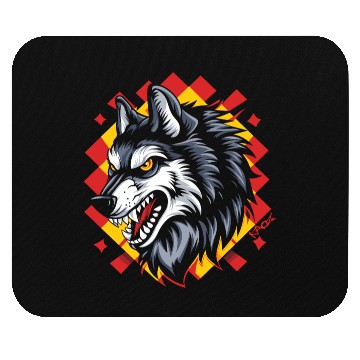Discover The Big Bad Checkered Pattern Wolf Mouse Pads