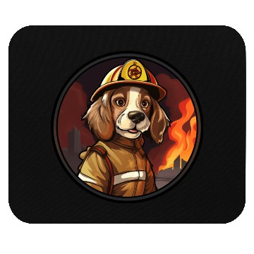 Discover Dogs Firefighter Mouse Pads
