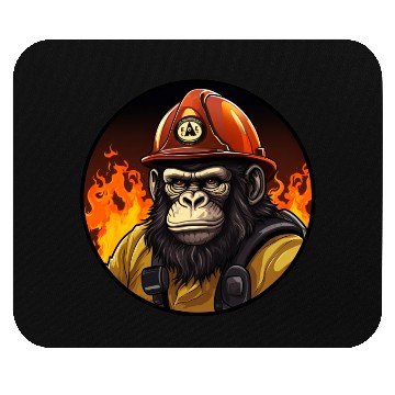 Discover Firefighter monkey Mouse Pads