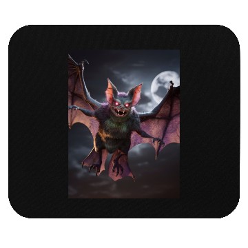 Discover monster zombie bat glowing red eyes halloween Mouse Pads