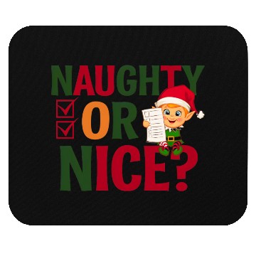 Discover Naughty or Nice Elf Checklist Christmas Fun Mouse Pads