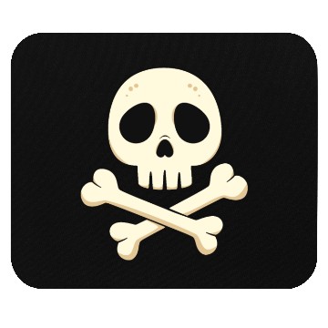 Discover Cartoon skull and crossbones Mouse Pads