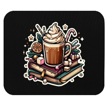 Discover Iced Coffee and Books Christmas Bookish Mouse Pads