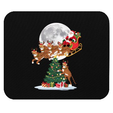 Discover Xmas Tree Lights Funny Santa Riding Cheetah Mouse Pads