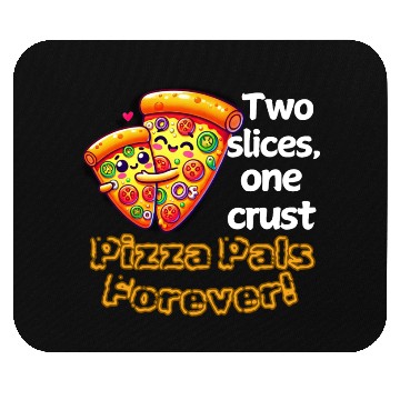 Discover Cheesy Together: Two Slices, One Heart! Mouse Pads