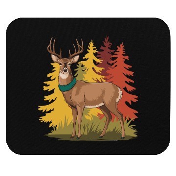 Discover Deer in Pine Forest Mouse Pads | Fall Wildlife
