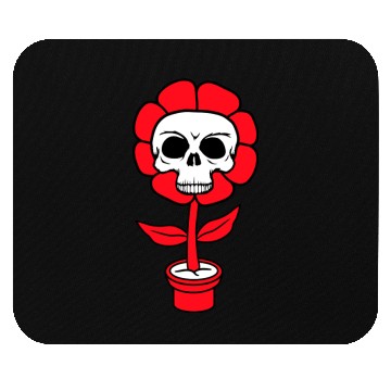 Discover Evil Skull Flower Horror Halloween Skeleton Head Mouse Pads