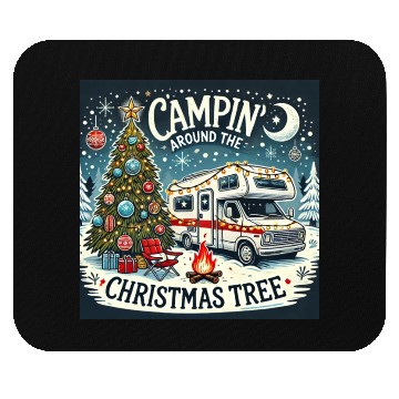 Discover campin around christmas tree final correct Mouse Pads